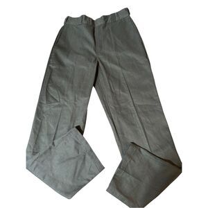 Men's Olive grey flat front work pants 32x32